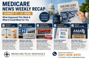 Medicare News Weekly Recap August 17 through 21 2026 covering drug price negotiations Costco Medicare plans and physician payment concerns