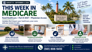Medicare News Weekly Recap August 31 through September 4 2026 covering rural healthcare, Medicare Part D 2027 and physician access