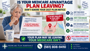 What to do if your Medicare Advantage plan leaves your service area for 2027, including keeping your notice, checking enrollment rights and comparing replacement plans